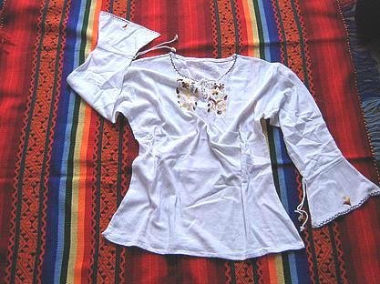 Folkloric embroidered shirt,longsleeve,pima Cotton