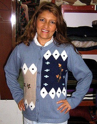 Light blue Cardigan, Jacket made of Babyalpaca wool