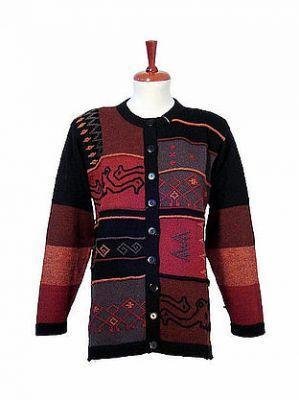 Ethnic long cardigan,made of pure Alpaca wool