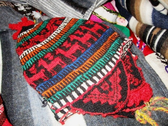 Peruvian Chullo, Hat with ear flaps, cap of Alpaca wool