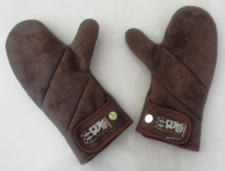 Women's warm and soft brown lambskin winter mittens