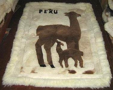 Alpaca motive fur carpet, Alpakita, 220 x 200 cm