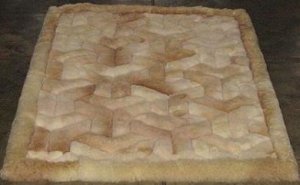 Alpaca fur rug with Y designs, from the Andes of Peru, 190 x 140 cm