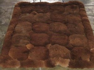 Dark brown Alpaca fur rug from Peru, 220 x 200 cm