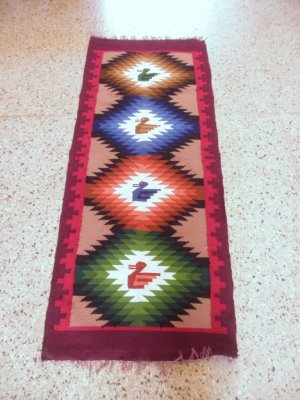 Peruvian hand weaved runner, rug size 4`92 x 1'97 ft