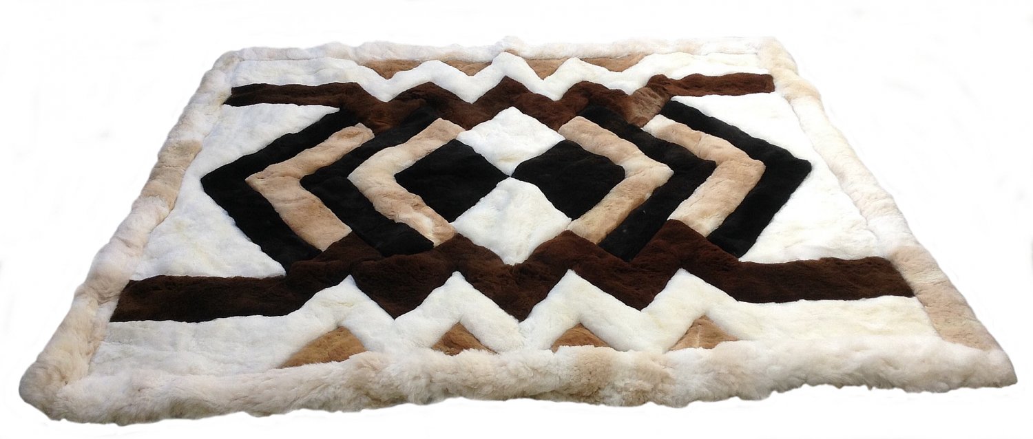 Alpakaandmore Original Peruvian Alpaca Fur Rug Tornillo 120 x 100 cm