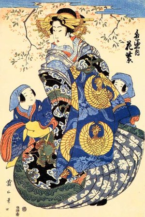 "Mother & Sons" Japanese Art Print Japan Japanese Eizan