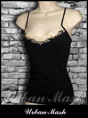 Aziz Tank Style Bra Top with Lace - size medium - TMBK0015