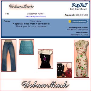 Gift Certificate $50 - Urban Mash Boutique - Apparel & Accessories