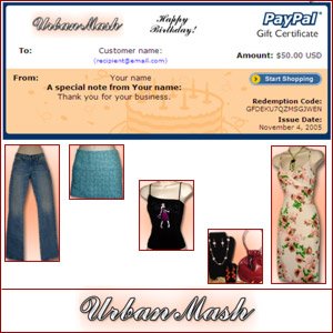 Birthday Gift Certificate $100 - Urban Mash Boutique - Apparel & Accessories