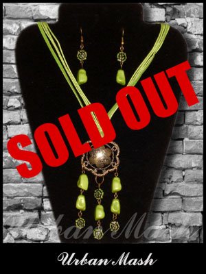 Antiqued Bronze Tone Necklace and Earrings SET - A0001