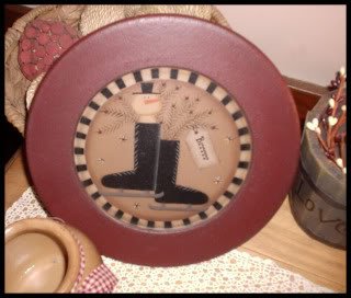 Hearthside Collection Country Prim Rustic Wooden Plate Donna White
