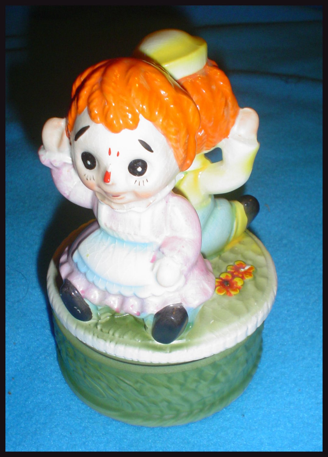 Vintage Raggedy Ann And Andy Music Box Japan Antique