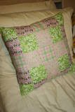Shabby Patchwork Pink and Green Pillow