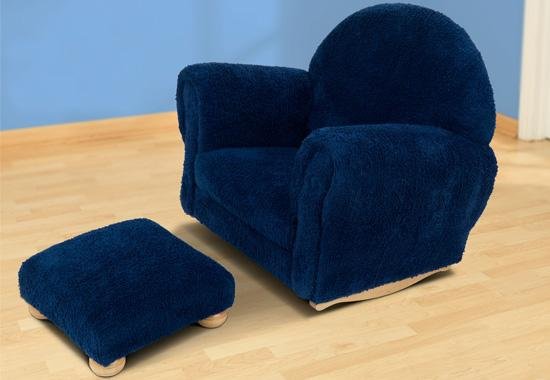 KidKraft Blueberry Chenille Upholstered Rocker & Ottoman