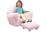 KidKraft Pink Chenille Upholstered Rocker & Ottoman