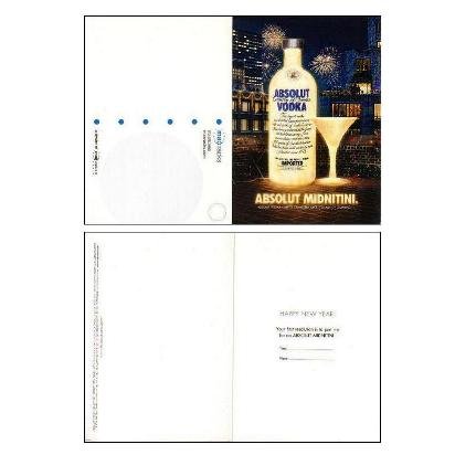 ABSOLUT MIDNITINI Vodka Ad Postcard & New Year's Eve Invitation