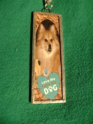 MICRO SLIDE GLASS LOVE MY PET PENDANT $16.50