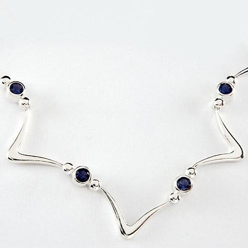 Fancy Bar Necklace with Violet Iolites