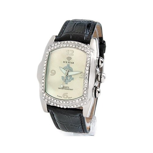 Classy Ice Star Men's Watch with Genuine Crystals