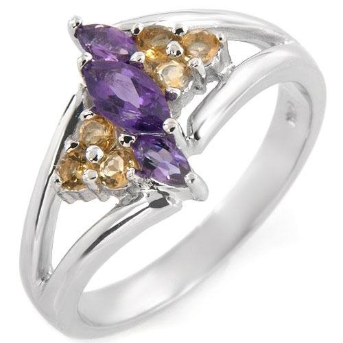 Elegant Ring with Genuine Precious Stones