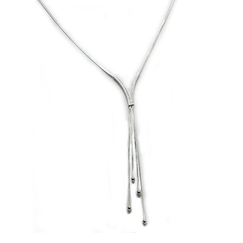 Dramatic Sterling Silver V Necklace