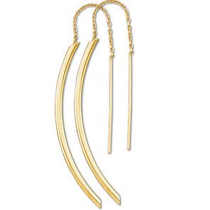 14 K Gold - Designer Earring Threaders (Style-1)