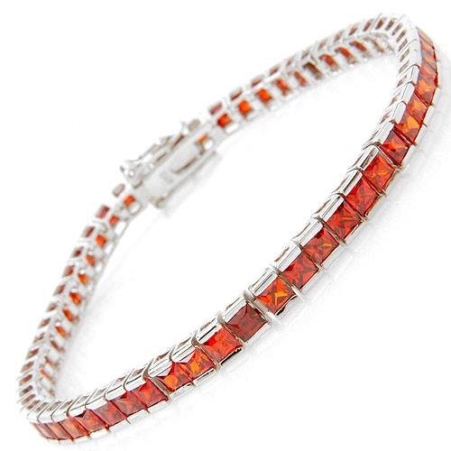 Stylish Bracelet with Ruby Cubic Zirconia Gems
