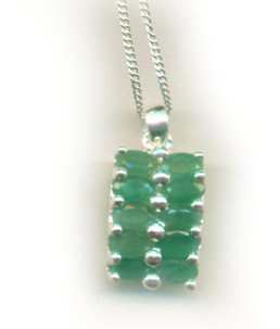 Genuine Emeralds Pendant Necklace