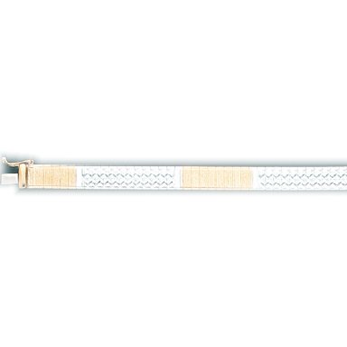 Ladys Fancy Style Bracelet in Two-Tone Italian Gold (Style-2)