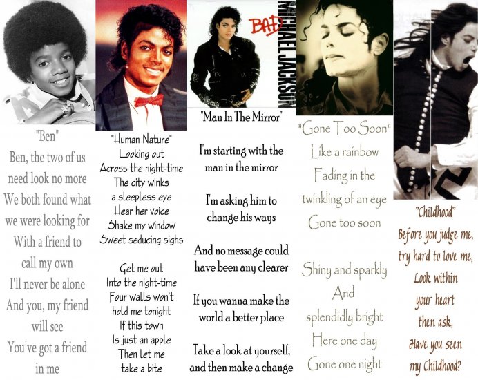 Set 5 MICHAEL JACKSON Thriller Bad Photo Song BooKMarks