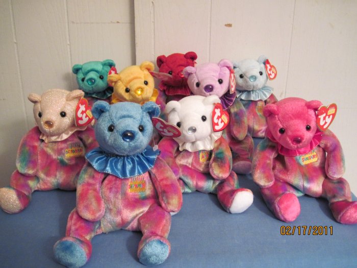 Beanie Babies Bears Jan, Feb, Mar, Apr.July, Sept.Oct, Nove Dec