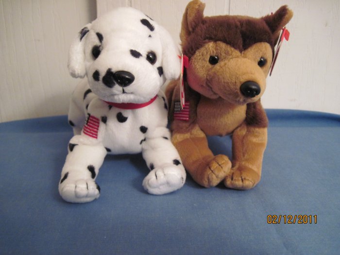 Beanie Babies Dogs Courage & Rescue