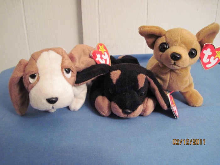 Beanie Babies, Tiny, Tracker, Duby