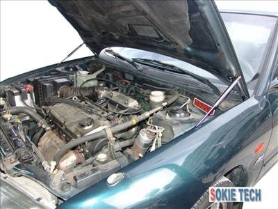 Mit. Lancer EVO 1 2 3 Carbon Fiber Gas Hood Damper Kit h7