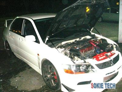 Mit. Lancer EVO 7 8 9 Carbon Fiber Gas Hood Lift Damper i1