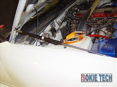 03~07 Infiniti G35 Silver Carbon Fiber Gas Hood Damper d5