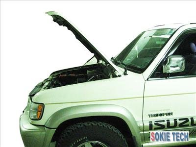 Isuzu Trooper & Acura Silver Carbon Fiber Hood Damper k6
