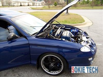 Opel Tigra Coupe Silver Carbon Gas Hood Shock Damper k7