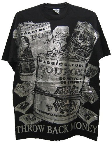 Throwback Money Black / Silver Tall Tee XL
