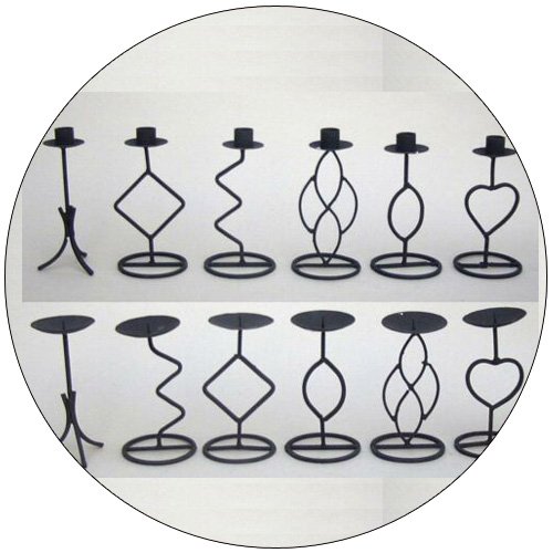 Decorative Twisted Iron Candle Holder Set - 7 Inch - Set of 12
