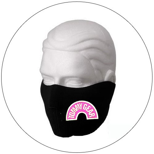Half Face Ski Mask - "Tommy Gear" - Black w/ Pink Glow-N-Dark - Hiking, Running, Cycling, etc.