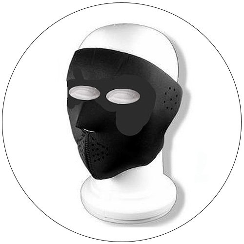 Full Face Ski Mask - Solid Black - Nylon & Velcro - Hiking, Running, Cycling, etc.