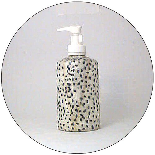 Lotion / Soap Dispenser - Hand Painted Snow Leopard Print