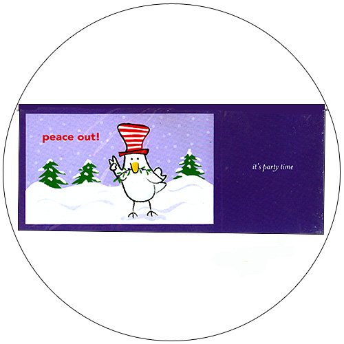 Cute Snow Bird Greeting Invitation Postcards: "Peace Out" 12 Ct. - No. MGC202CC - mjZOOM