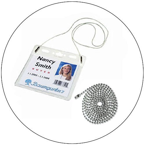 Single Badge ID Holder & Beaded Chain Set - Advantus Corp - Model No's. AVT75417 & BAU47820