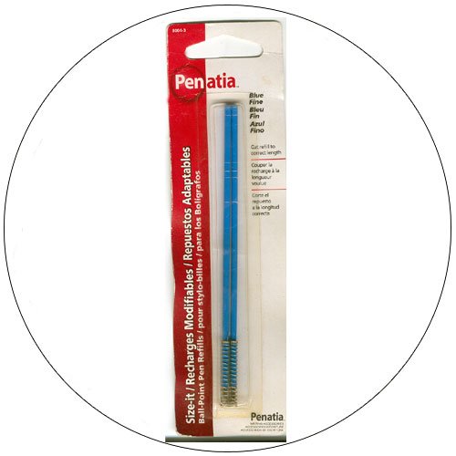 Penatia - Pen Refill for Ball Point Pens - Universal - Fine - Blue - Model: 8004-3