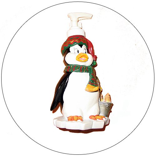 Lotion / Soap Dispenser - Penguin w/ Bucket of Fish Design