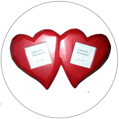 Wooden Heart Shaped Photo Frames - Wall Mount - 2-1/2 Inch Display Area