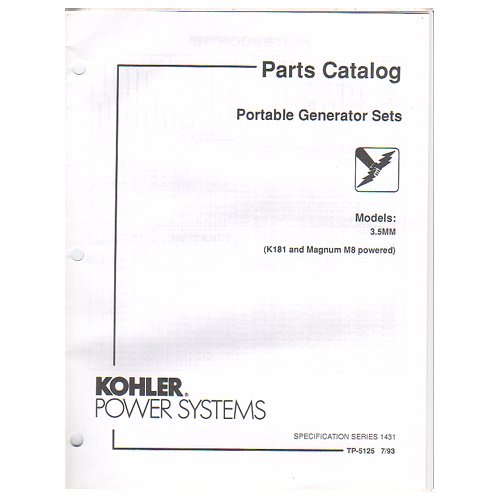 Original 1993 Kohler Power Systems Parts Catalog Portable Generator